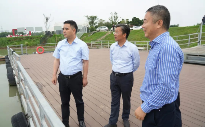 区领导调研防汛抗旱和蓝藻打捞工作