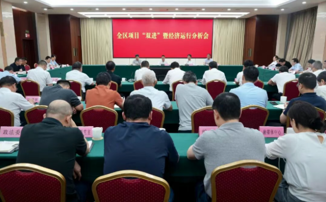 全区项目“双进”暨经济运行分析会召开